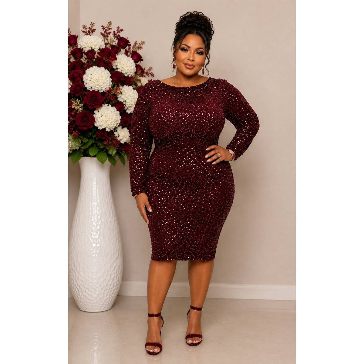 Black SEQUENCE MIDI DRESS