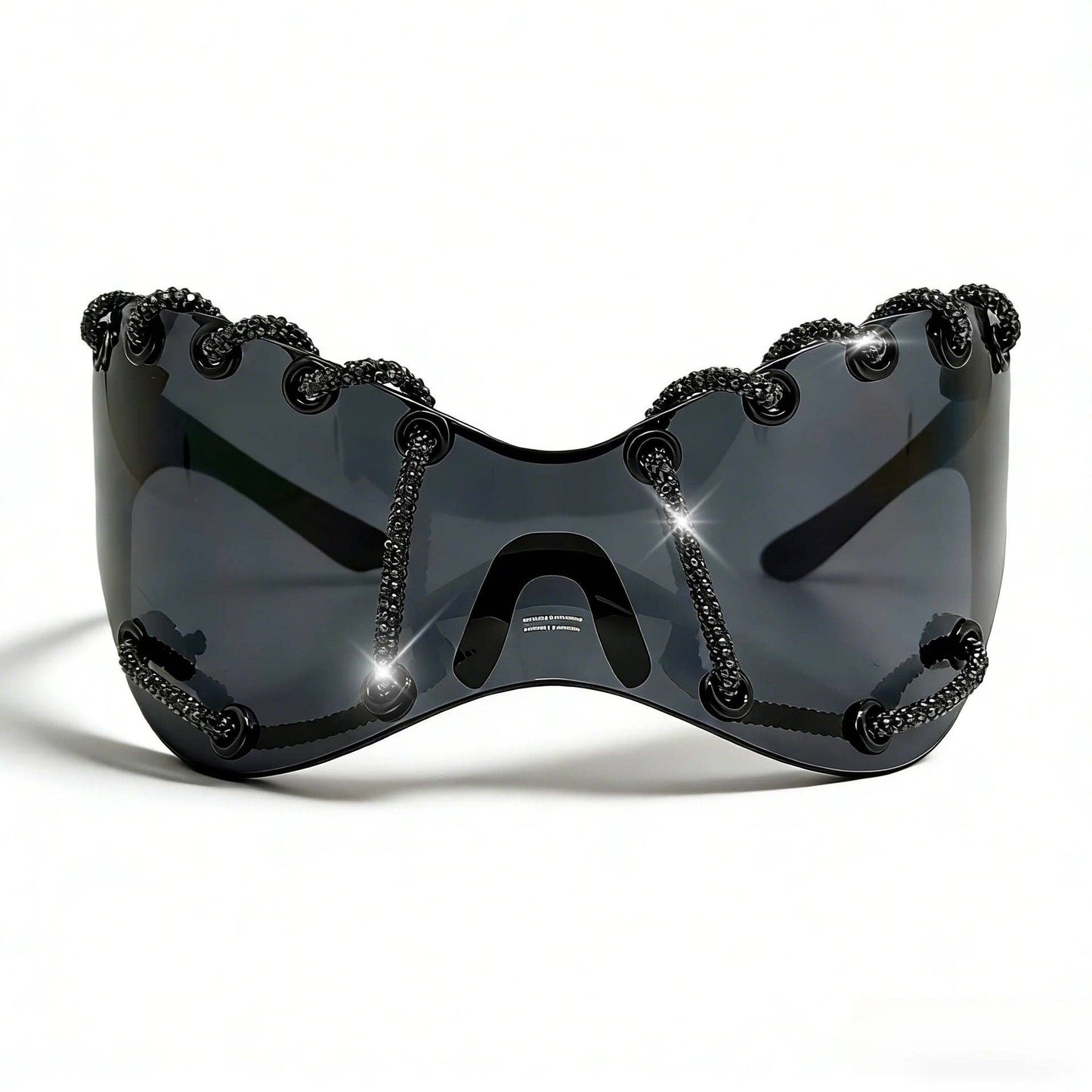Y2K Punk Style Rhinestone Oversized Sunglasses