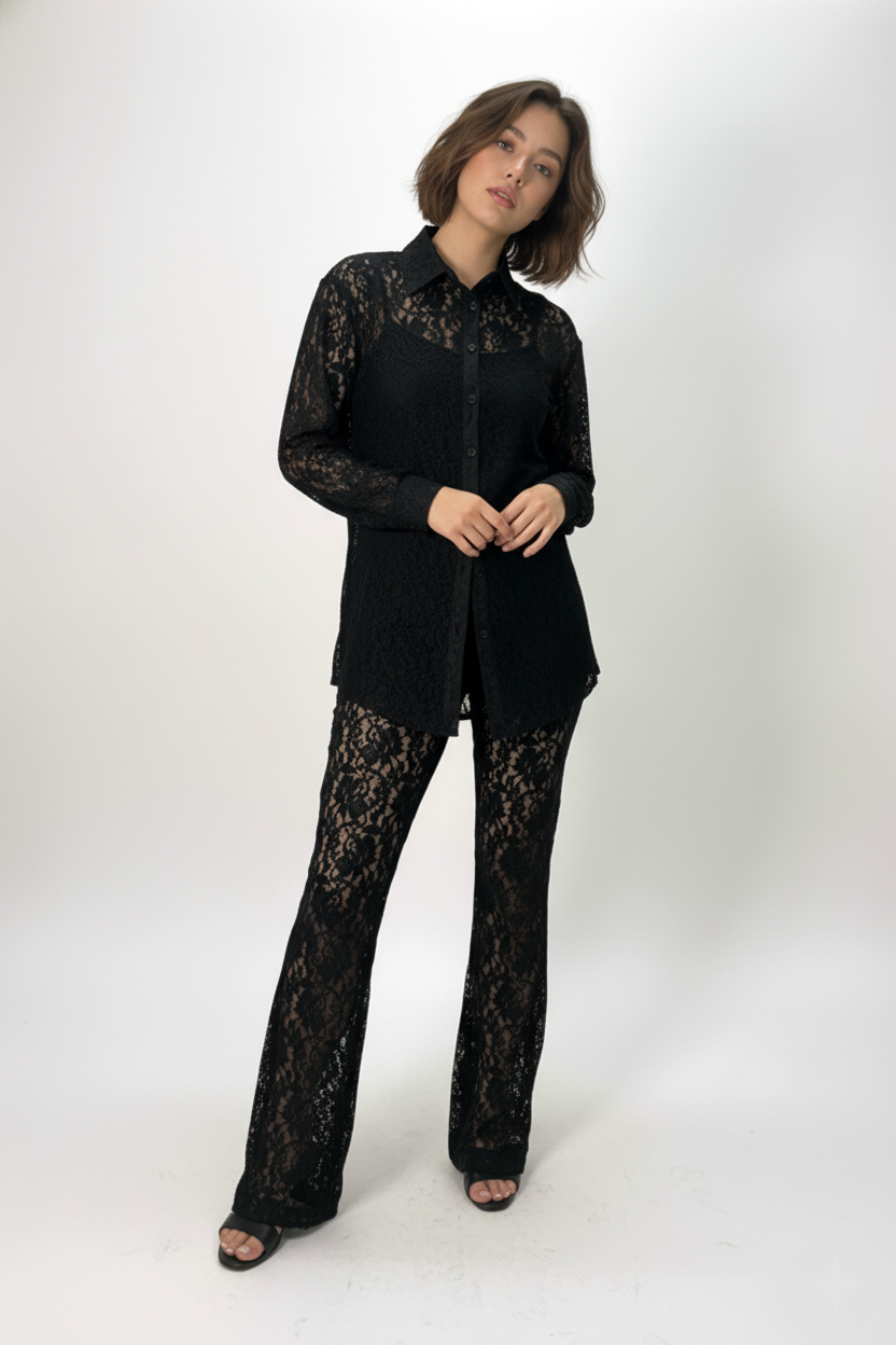 N by Nancy LACE CO-ORD TOP/PANT SET