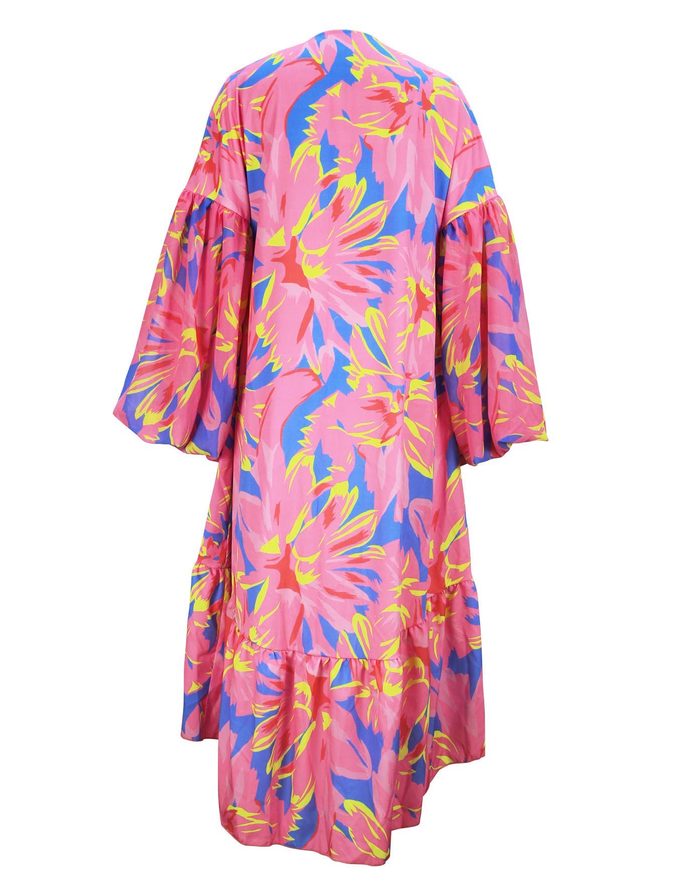 Floral print kimono tropical beach cardigan