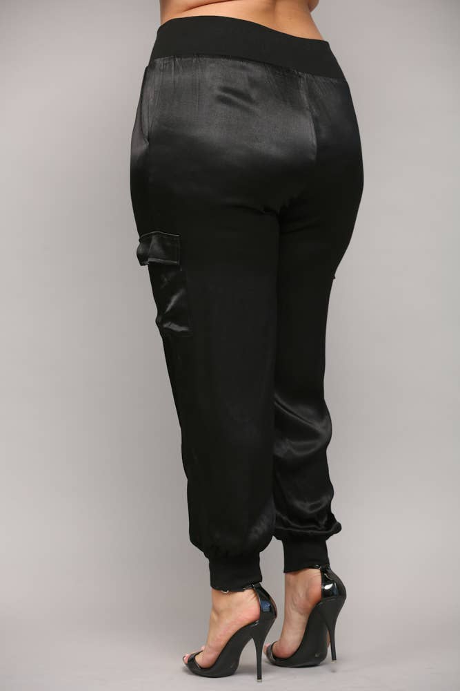 SATIN CARGO JOGGER PANTS FP3176P