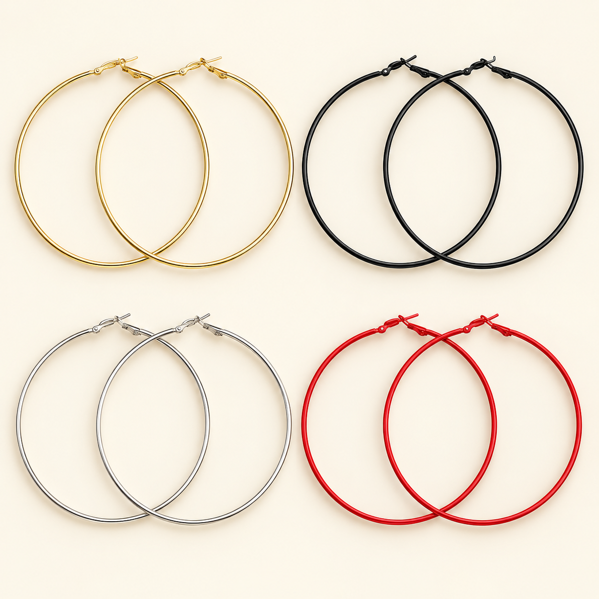 Fashion Big hoops 4 pack