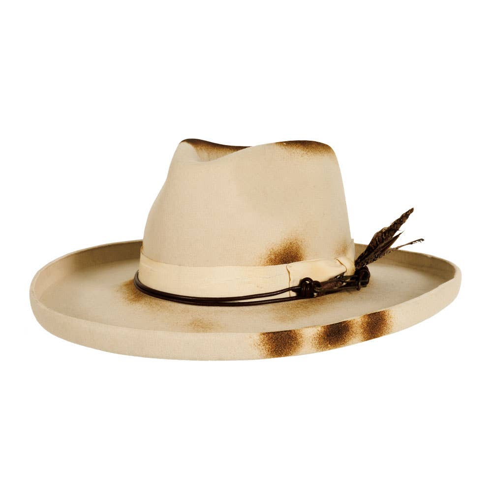 Wool Felt Burnt Teardrop Fedora Hat - Style Landry
