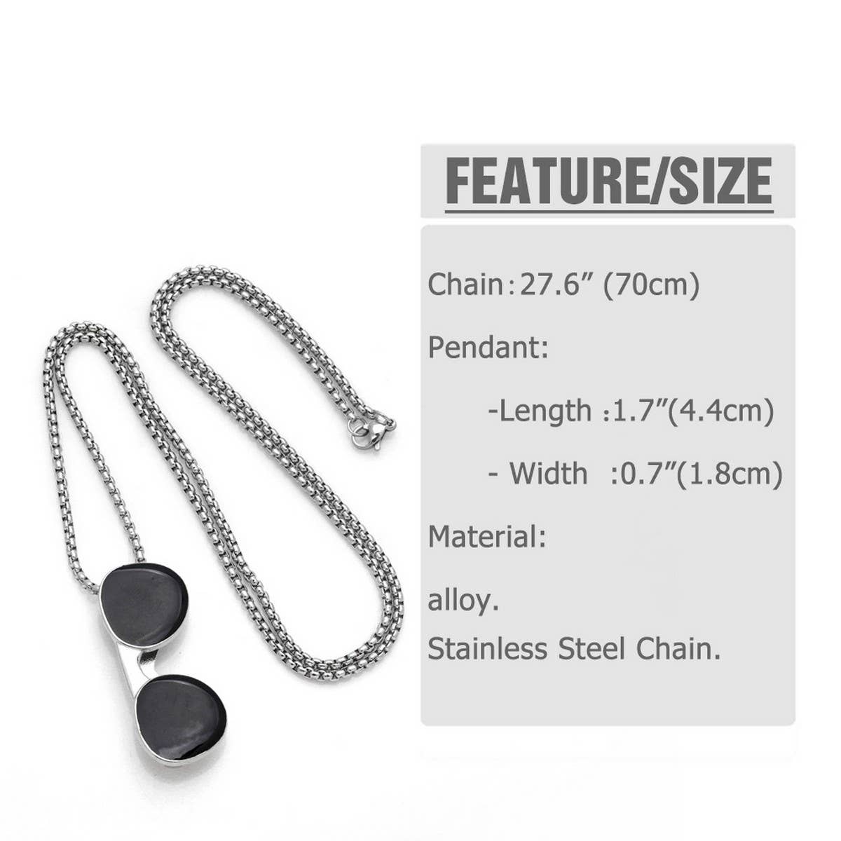 HIP HOP SUNGLASSES PENDANT NECKLACE_CWAJE0968