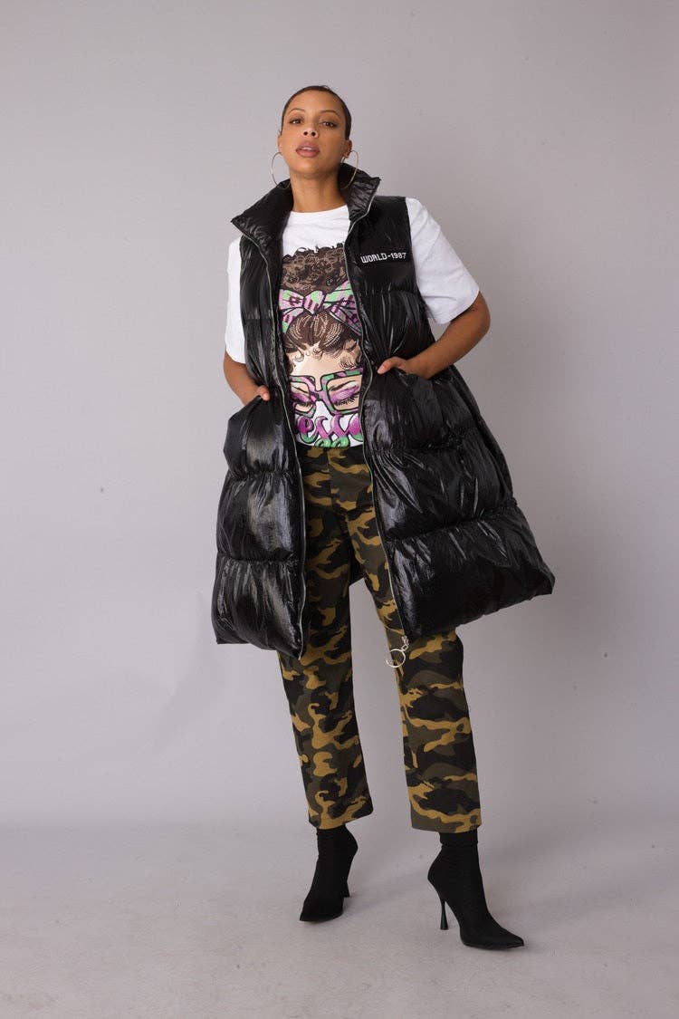 New Black Puffer Vest - 81585