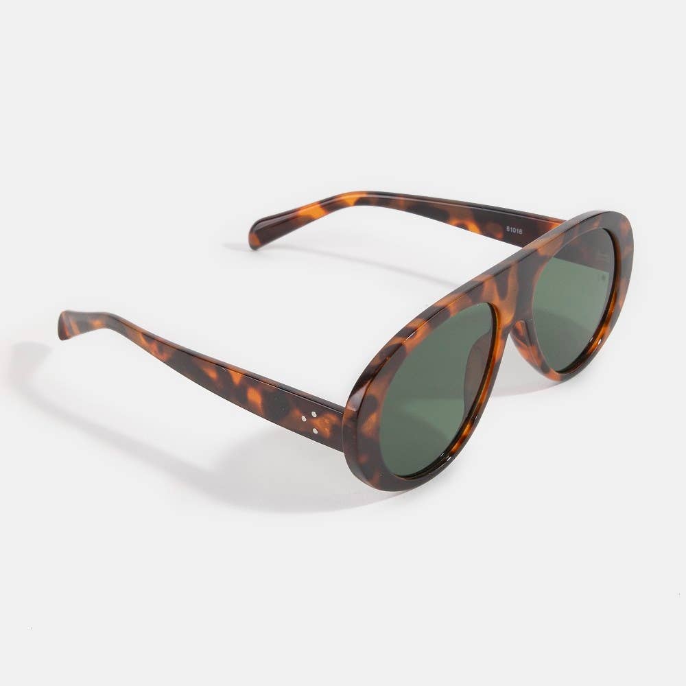 Oversized Shield Aviator Sunglasses Set