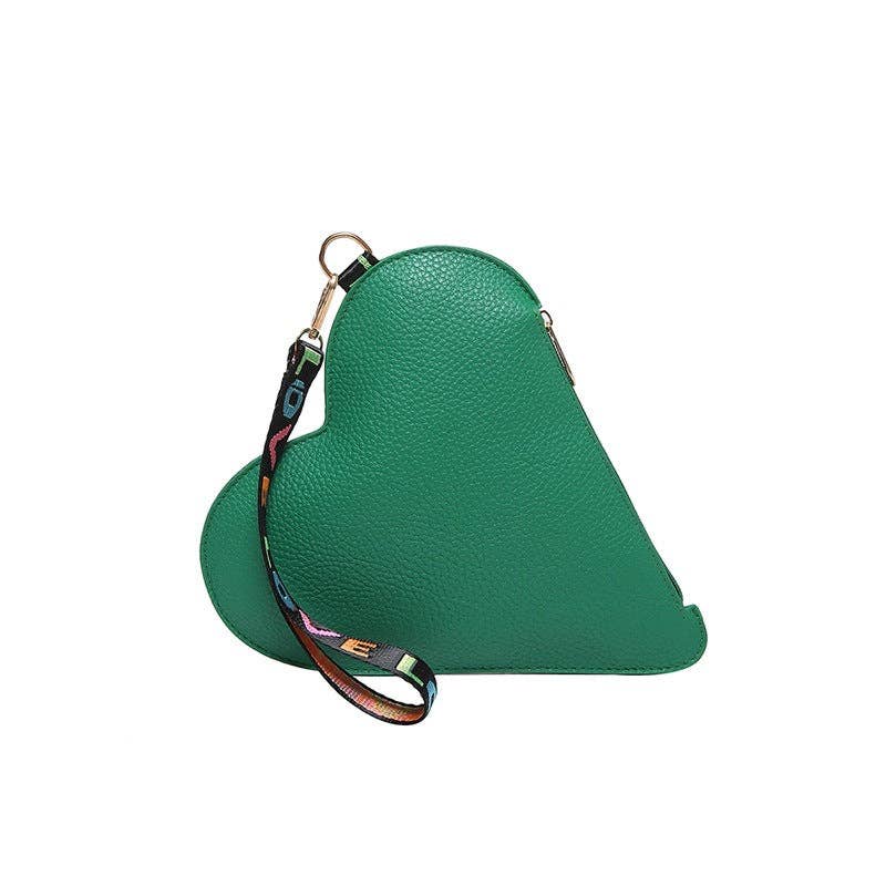 Mini Heart-Shaped PU Clutch Bag Stylish Daily Handbag