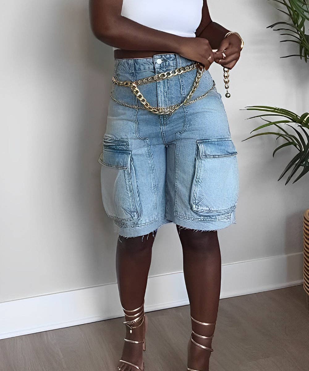 Cargo Pocket Denim Pants