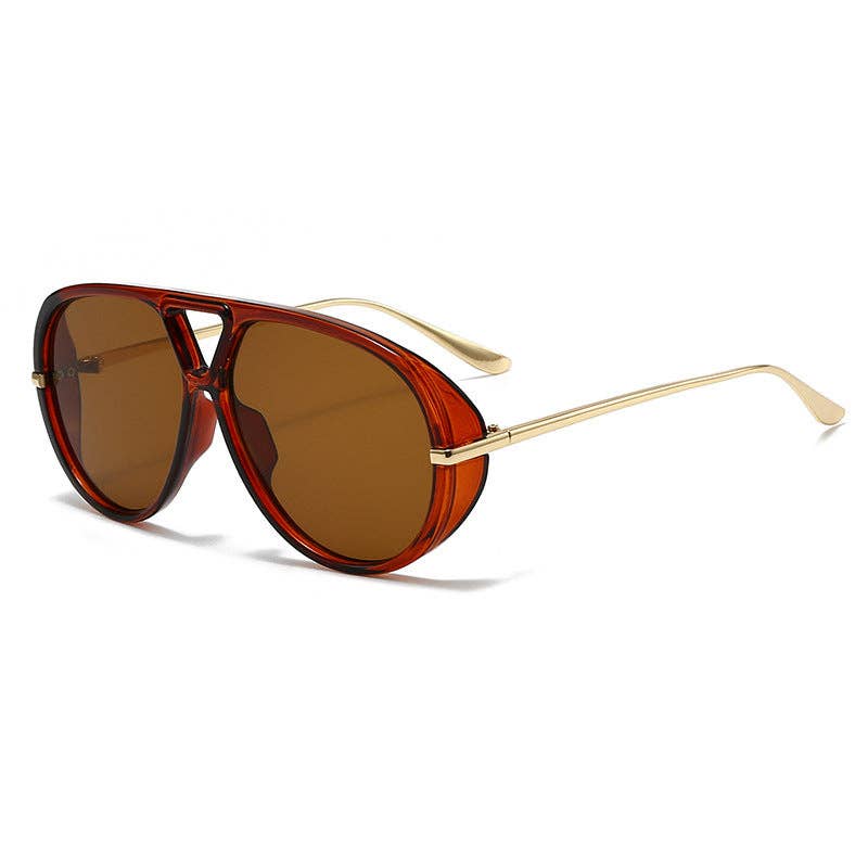 Fashionable Large Frame Pilot Sunglasses UV400 Protection