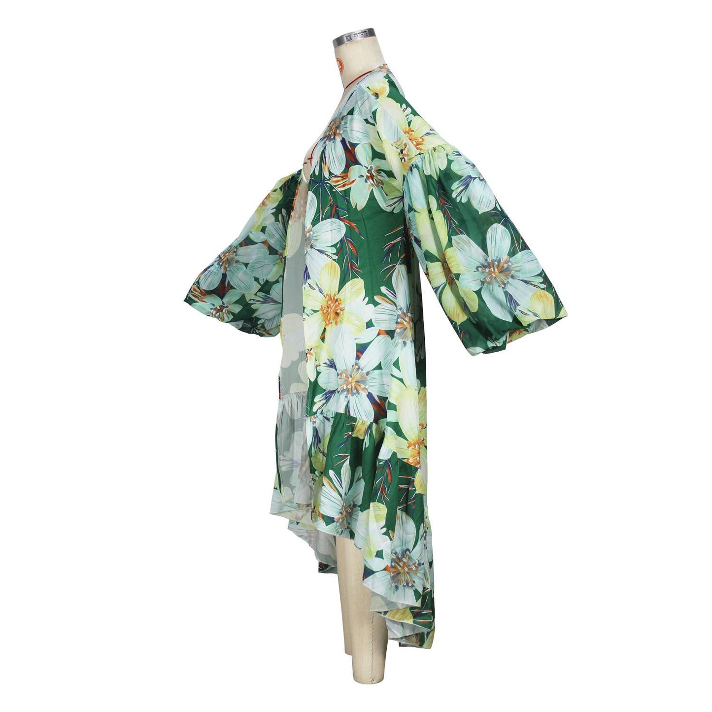 Floral print kimono tropical beach cardigan