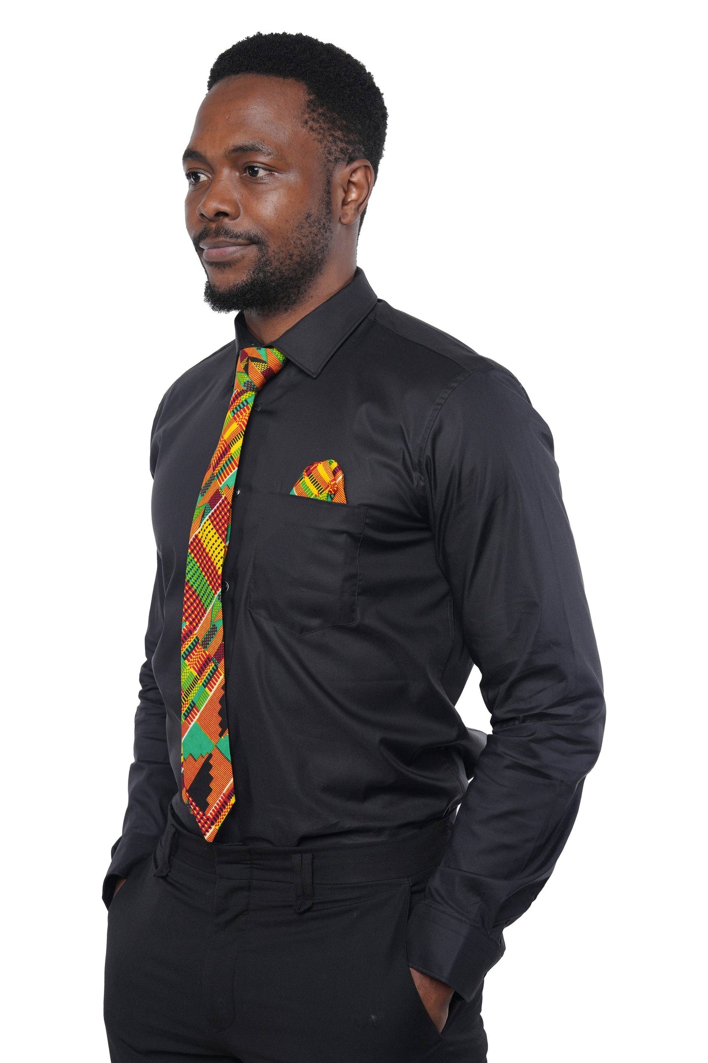African Neck Tie, Bow Tie and Pocket Square Set