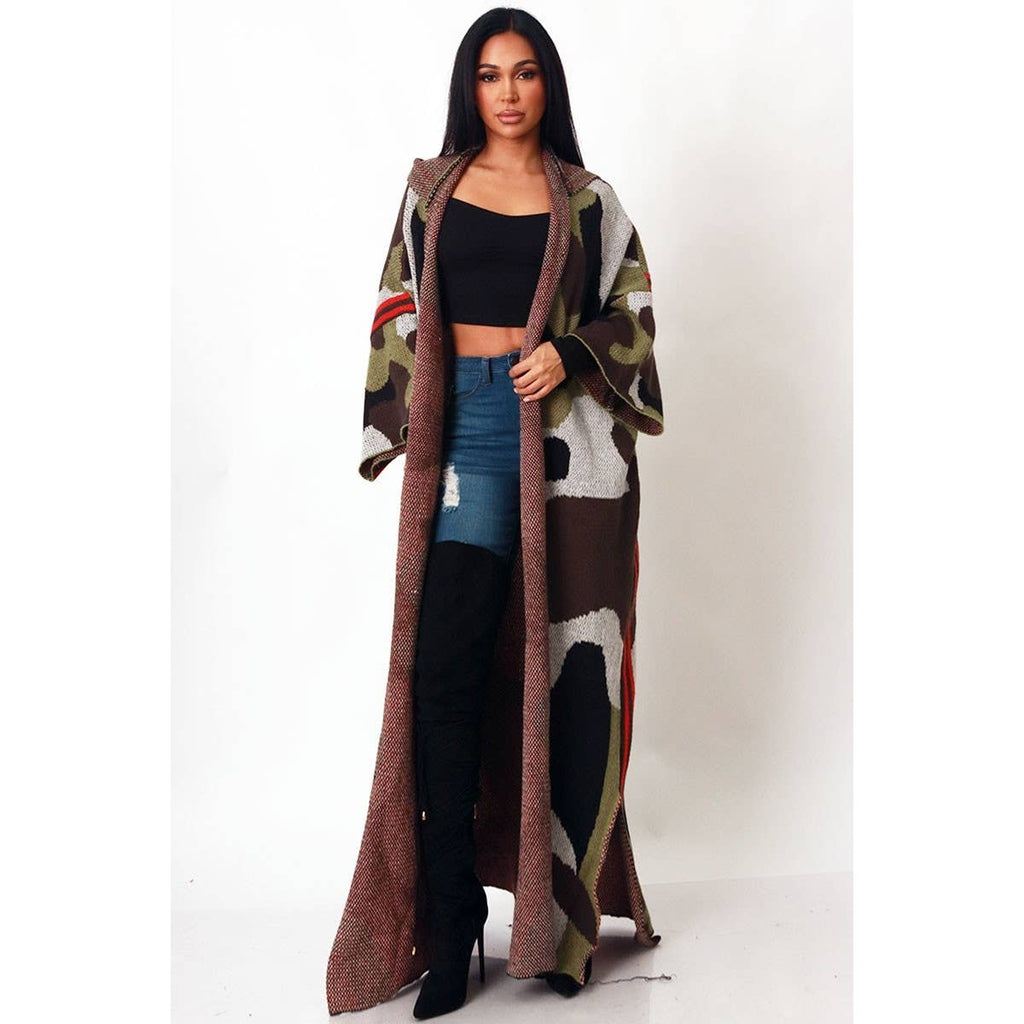 CAMO TRAIL LONG Sweater/Dust                     No HOODED DUSTER