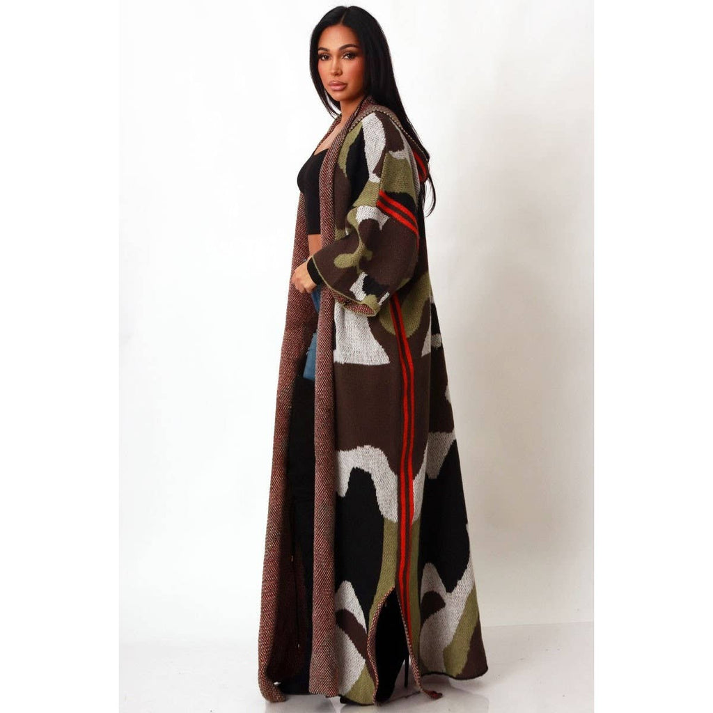 CAMO TRAIL LONG Sweater/Dust                     No HOODED DUSTER