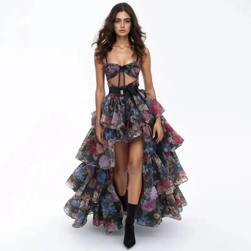 Floral Print Tube Dress
