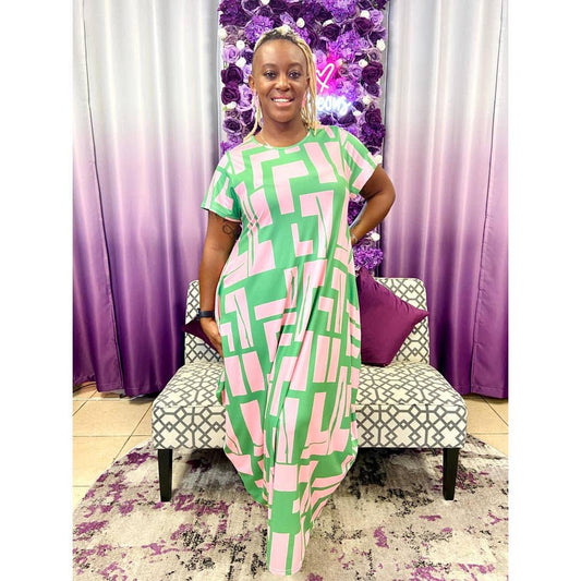 Pink and Green Bubble Dress