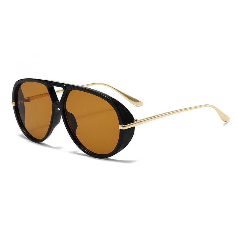 Fashionable Large Frame Pilot Sunglasses UV400 Protection