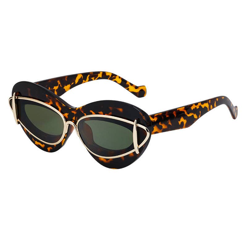 Trendy Oval Frame Cat-Eye Sunglasses for Women