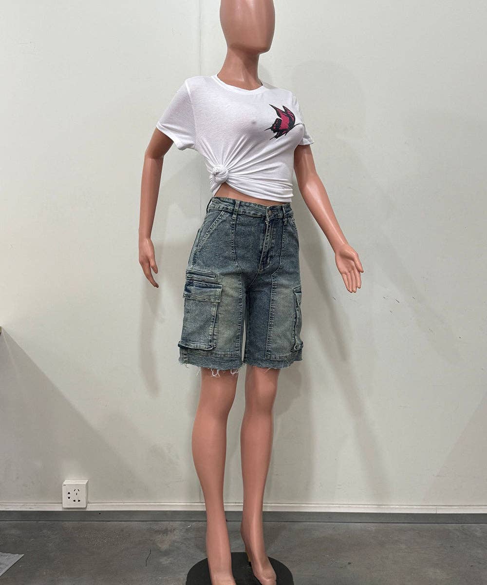 Cargo Pocket Denim Pants