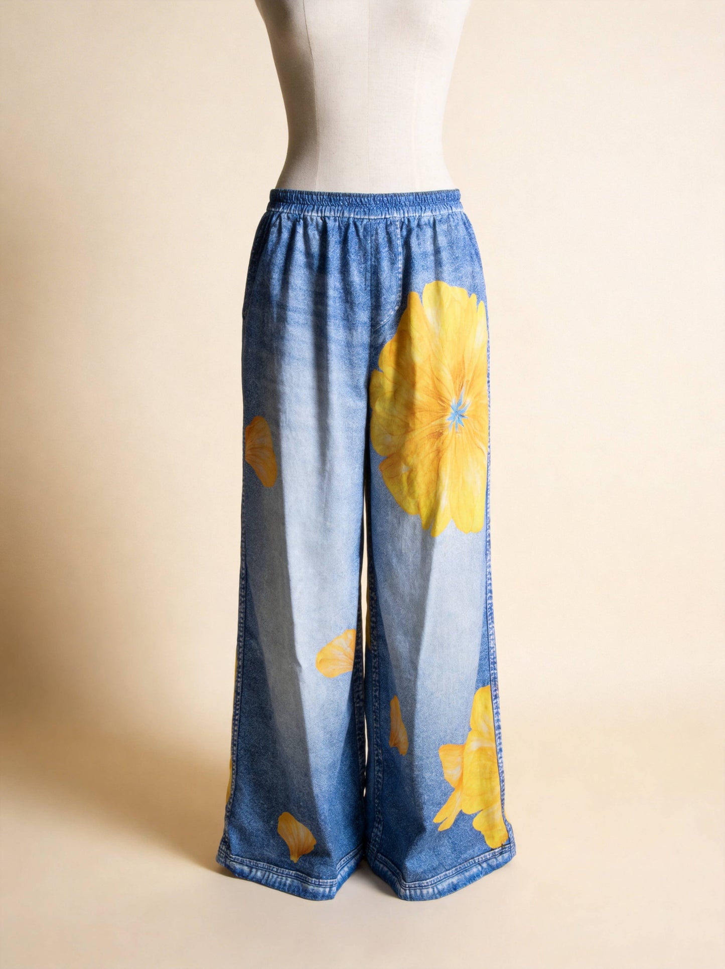 Printed Wide Leg Casual Pants