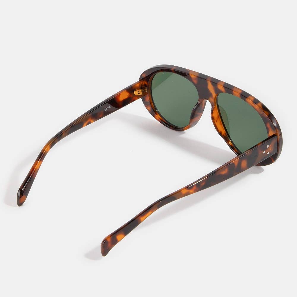 Oversized Shield Aviator Sunglasses Set