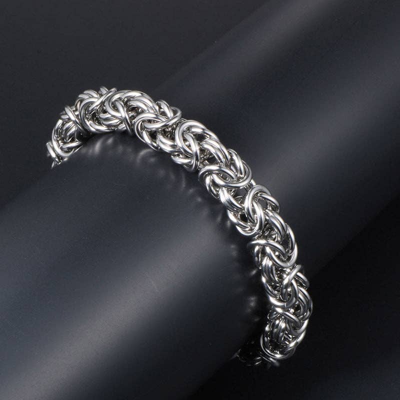 Trendy Woven Men's Titanium Steel Bracelet Punk Style Fashion Accessory