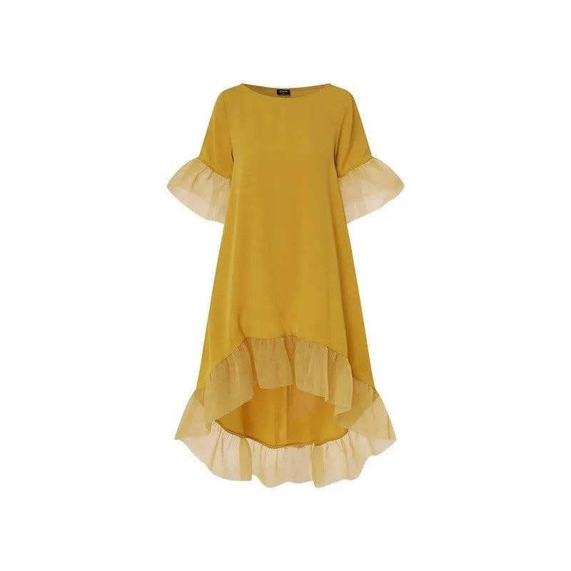 New Hem Solid Color Patchwork Dress
