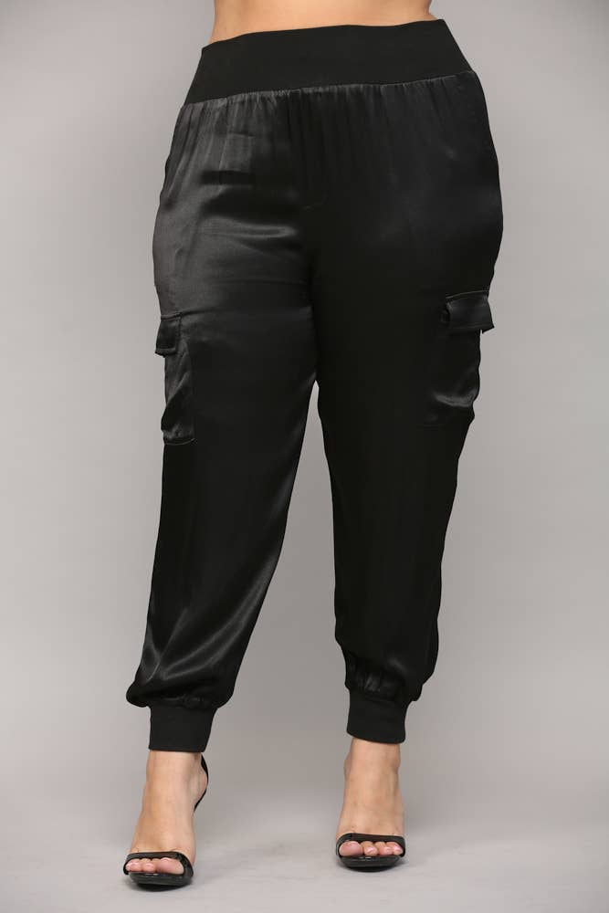 SATIN CARGO JOGGER PANTS FP3176P