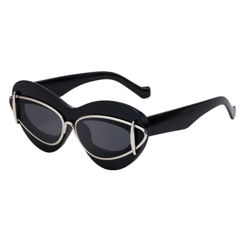 Trendy Oval Frame Cat-Eye Sunglasses for Women