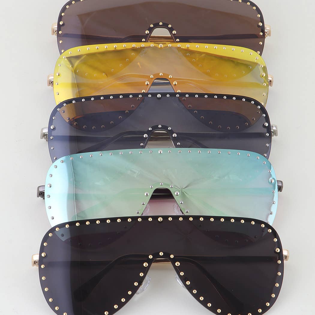 Multi Beaded Shield Sunglasses