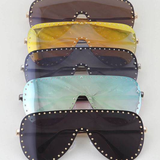 Multi Beaded Shield Sunglasses