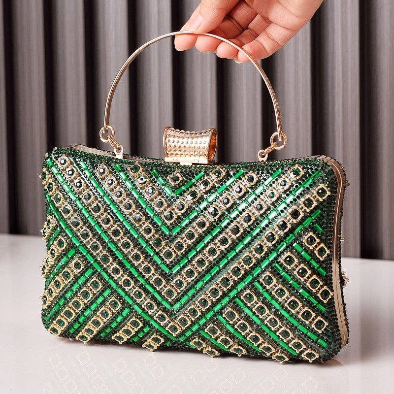 "Outside" Evening Clutch With Diamond Inlay