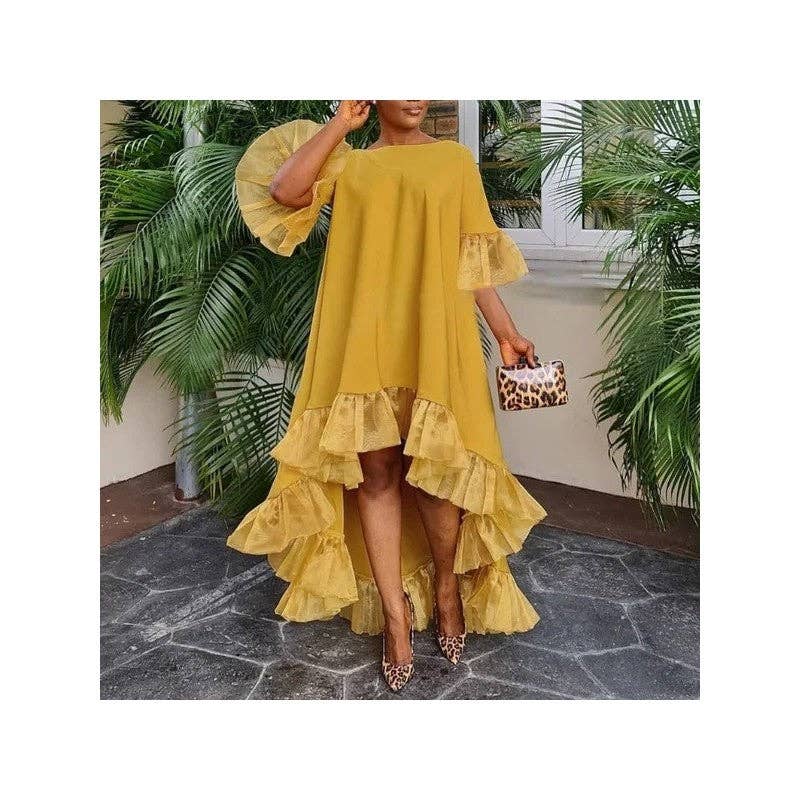 New Hem Solid Color Patchwork Dress