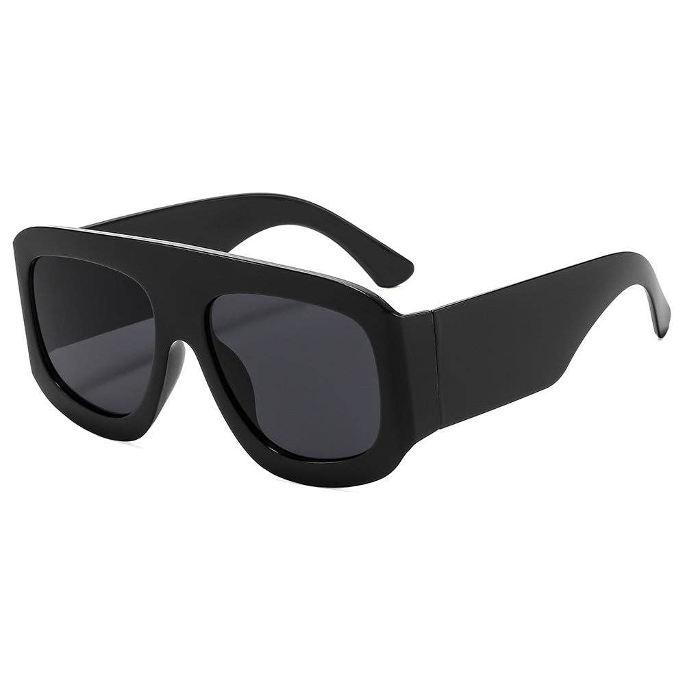 Trendy Oversized Pilot Sunglasses with Red Lenses