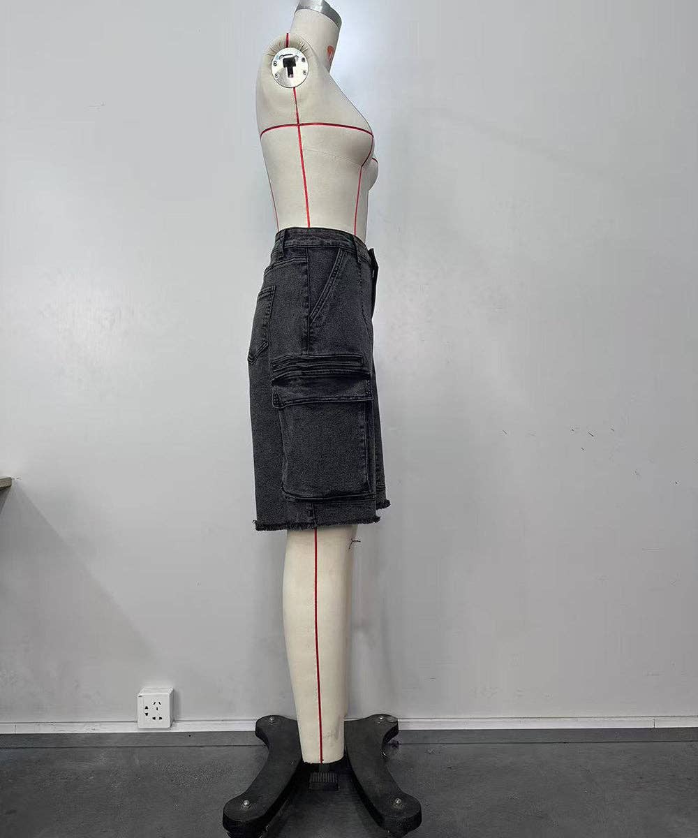 Cargo Pocket Denim Pants