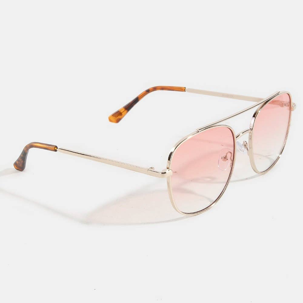 Double Bridge Metal Frame Sunglasses