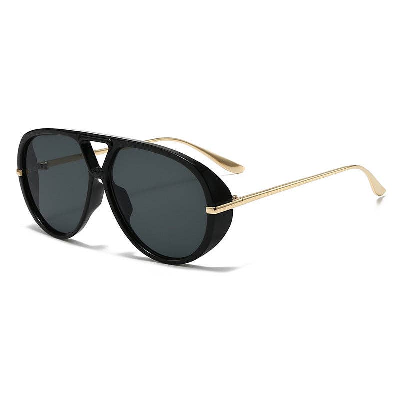 Fashionable Large Frame Pilot Sunglasses UV400 Protection