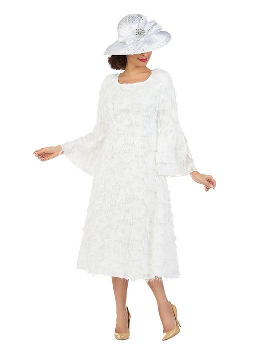 White Bell LS Fit & Flare Tassel Decor Drs-Plus