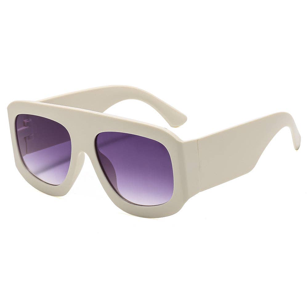 Trendy Oversized Pilot Sunglasses with Red Lenses