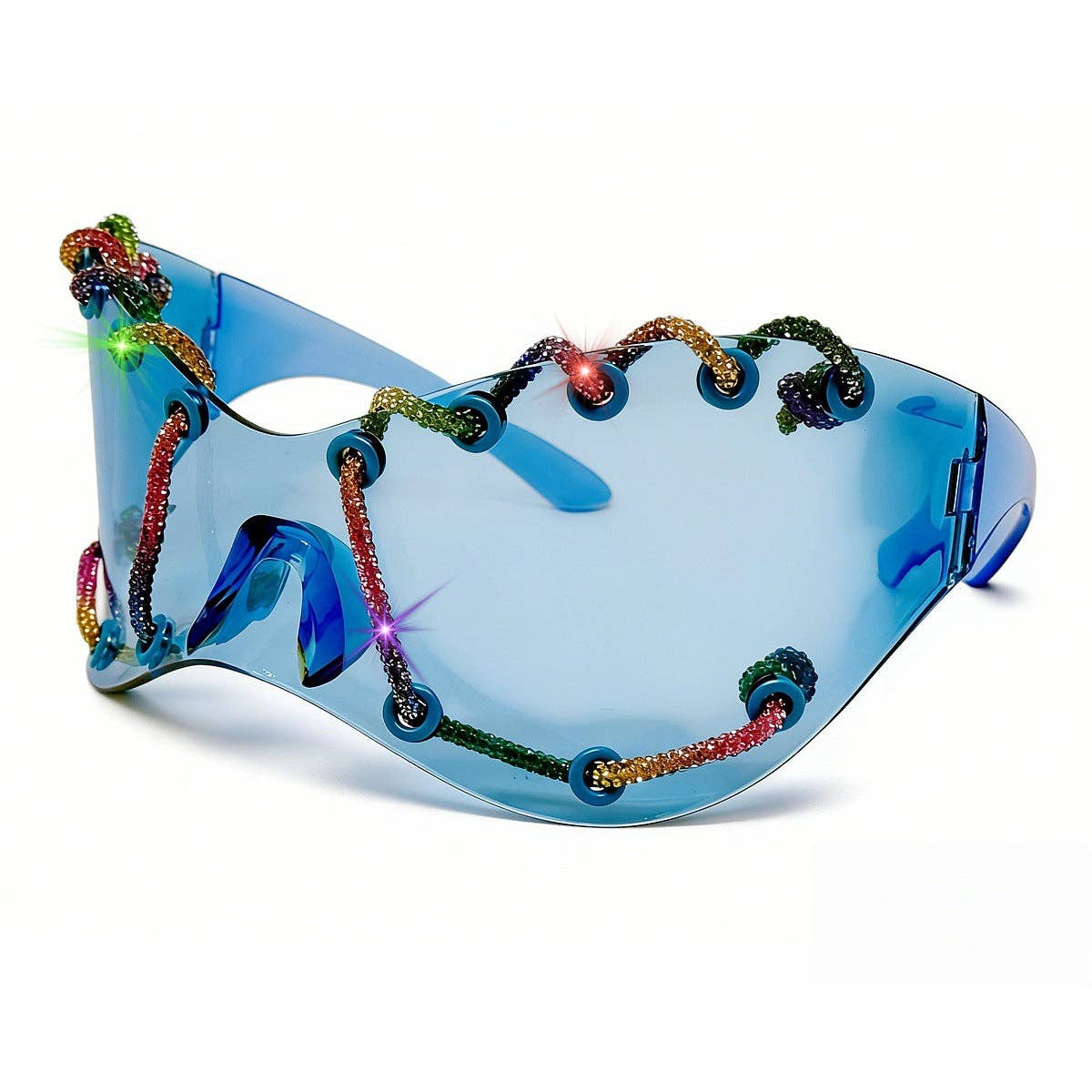 Y2K Punk Style Rhinestone Oversized Sunglasses