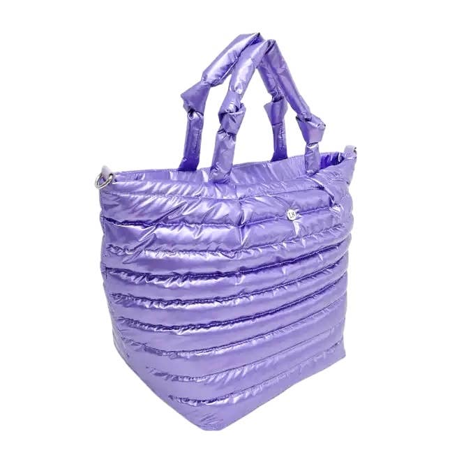 Puffer Tote Shoulder Bag Lavender
