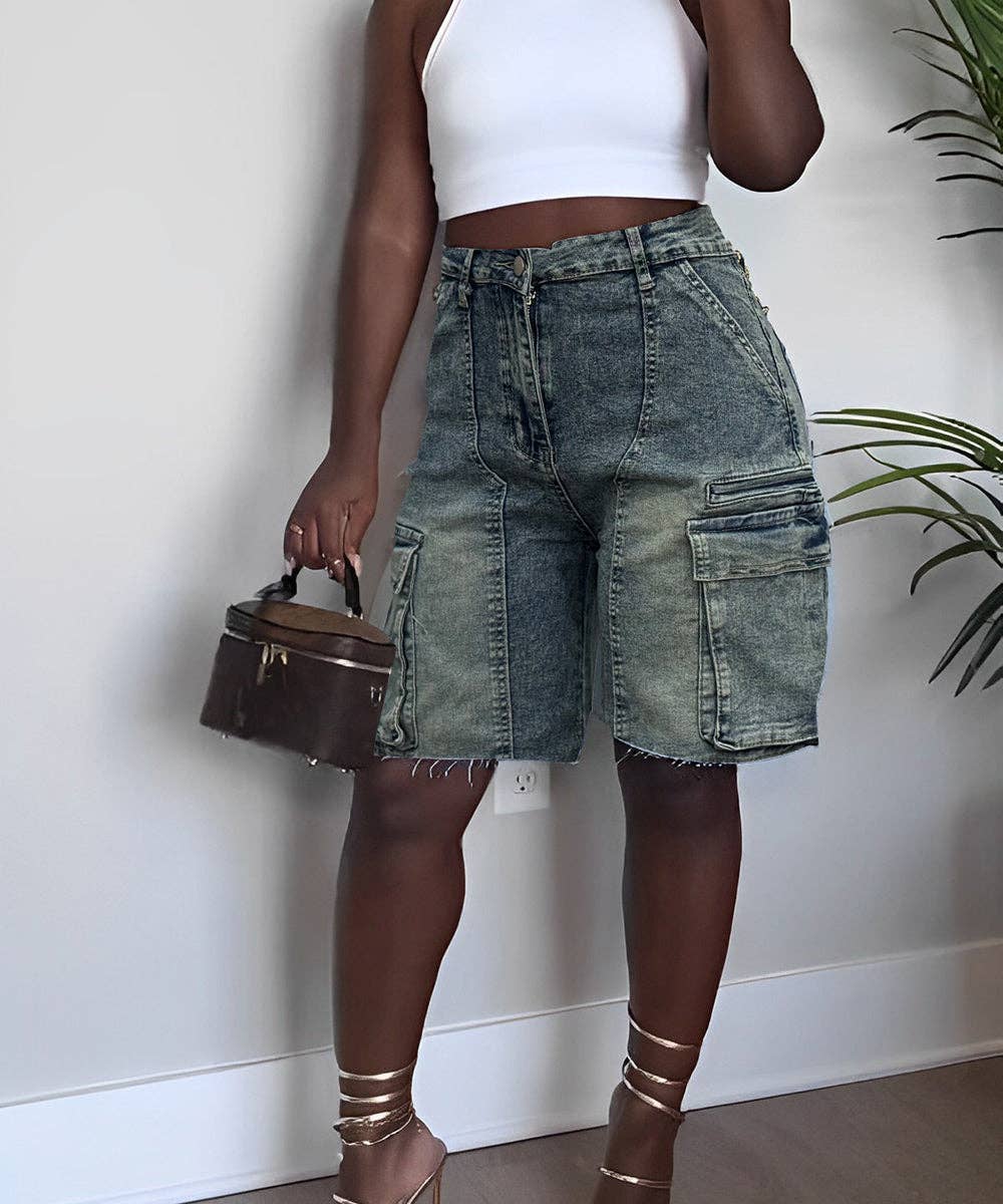 Cargo Pocket Denim Pants