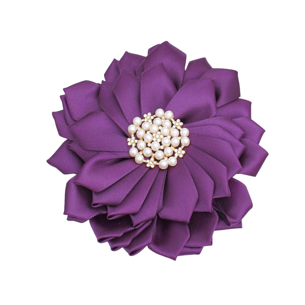 Purple Violet Flower Pearl Brooch