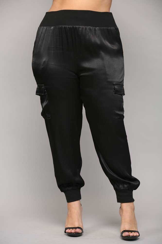 SATIN CARGO JOGGER PANTS FP3176P