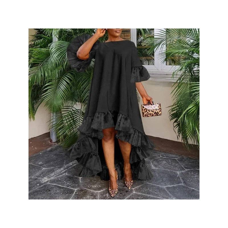 New Hem Solid Color Patchwork Dress