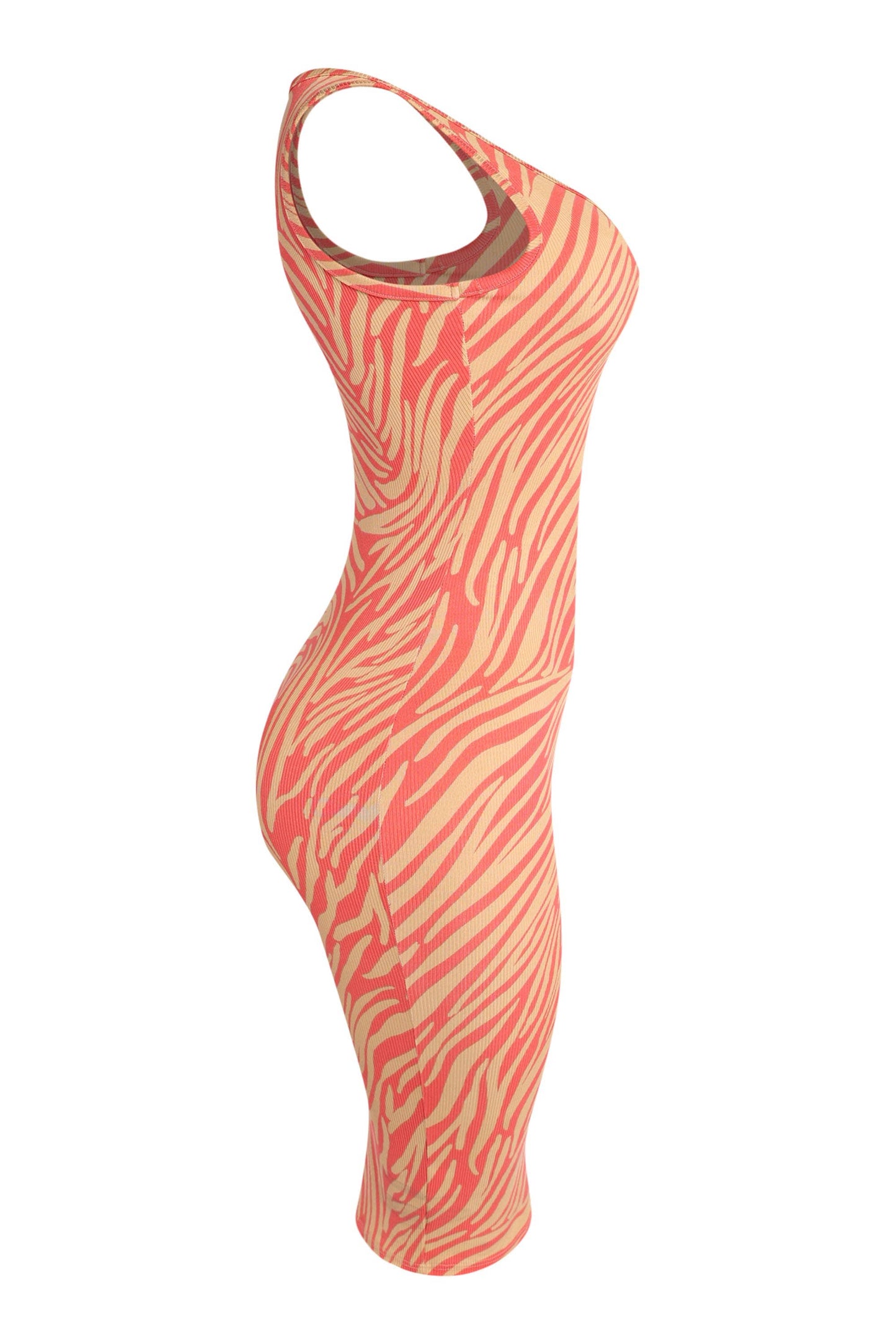 Button designed sleeveless midi dress