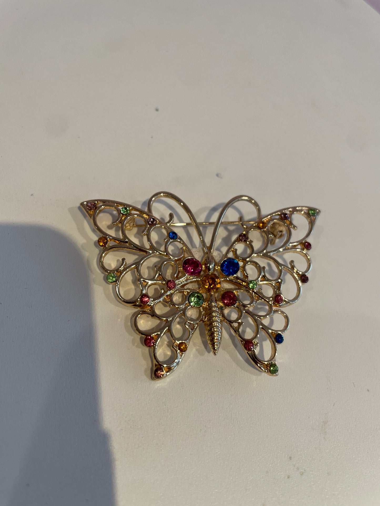 Gold & Rainbow Broch