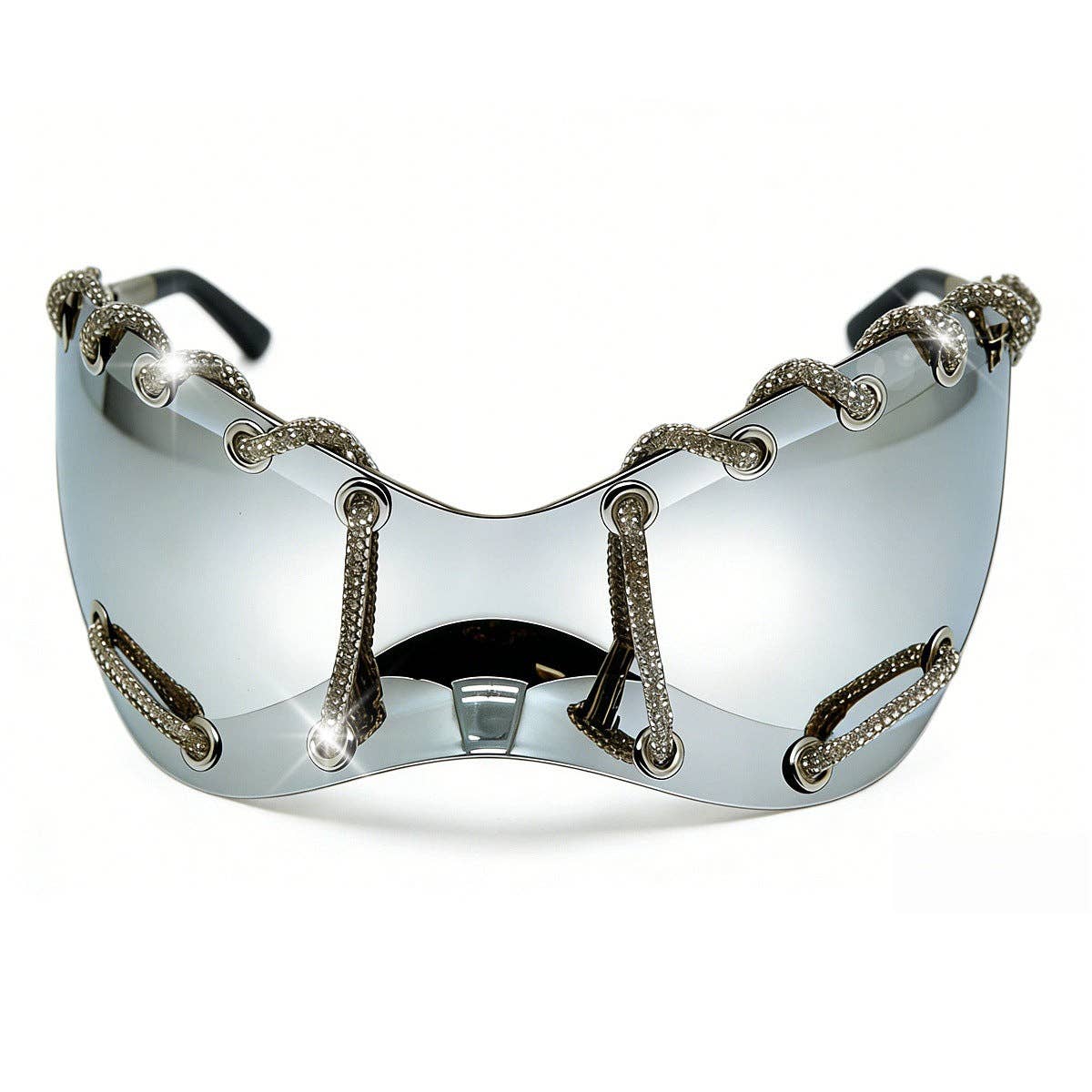 Y2K Punk Style Rhinestone Oversized Sunglasses