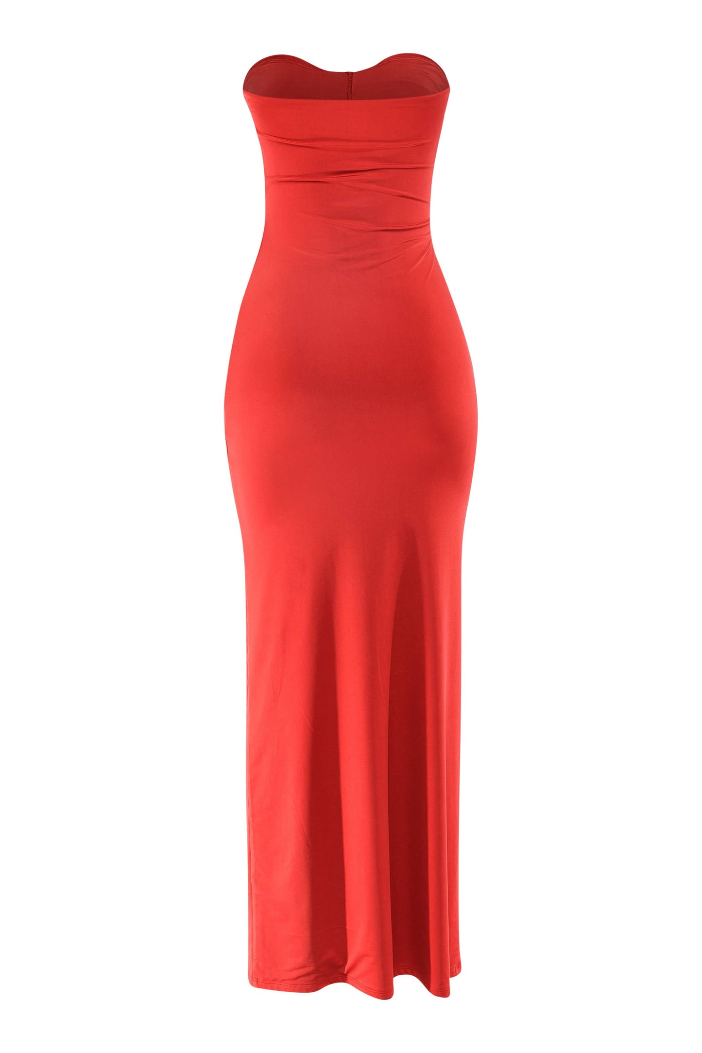 Olive Drape down detailed tube maxi dress