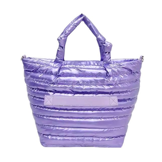 Puffer Tote Shoulder Bag Lavender