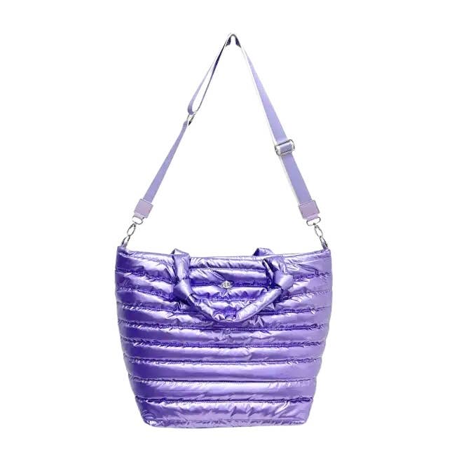 Puffer Tote Shoulder Bag Lavender